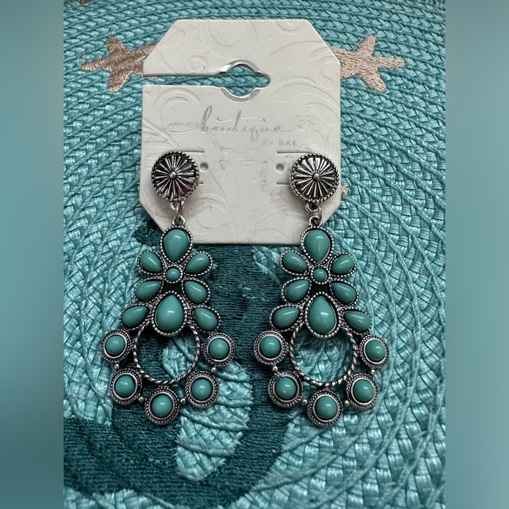 2 for $15! The Buckle Boutique By BKE Silver & Turquoise Boho Earrings